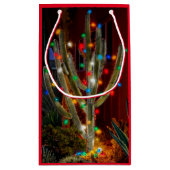 Cactus de Noël avec des lumières brillantes Sac ca (Dos)
