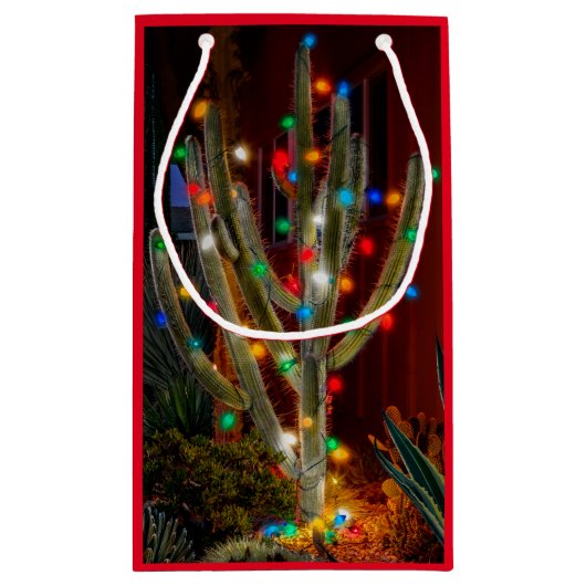Cactus de Noël avec des lumières brillantes Sac ca (Dos)