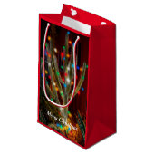 Cactus de Noël avec des lumières brillantes Sac ca (Devant Angle)