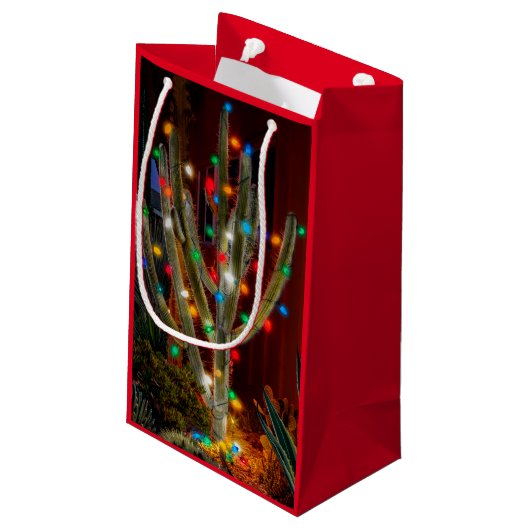 Cactus de Noël avec des lumières brillantes Sac ca (Dos Angle)