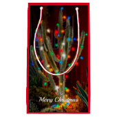 Cactus de Noël avec des lumières brillantes Sac ca (Devant)