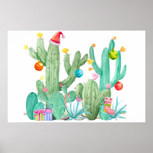 Cactus de vacances de Noël Impression Sud-Ouest Dé (Devant)