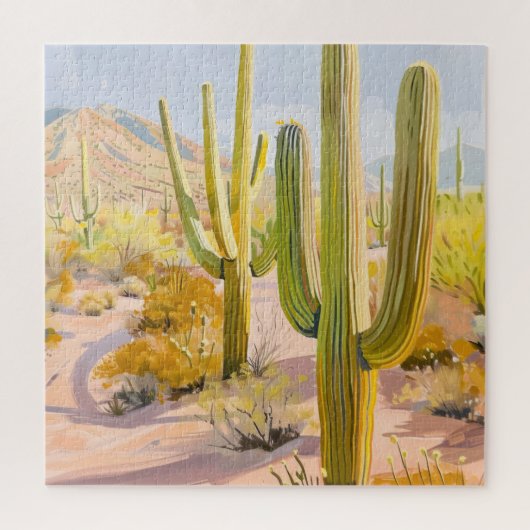 Cactus Desert Jigsaw Puzzle – Southwestern Puzzle Legpuzzel (Verticaal)