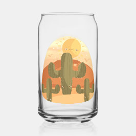 Cactus Desert With Sun Blikvorm Glas