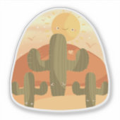 Cactus Desert With Sun Sticker (Voorkant)