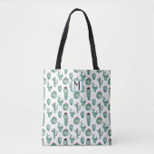 Cactus Design Canvas tas, Personaliseer Monogramme Draagtas (Voorkant)