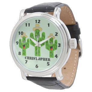 Cactus Design Gepersonaliseerd Horloge