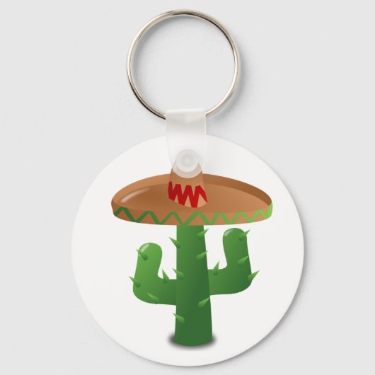 Cactus die Sombrero dragen Sleutelhanger (Voorkant)
