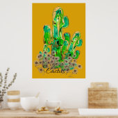 Cactus Digital Art Poster (Keuken)