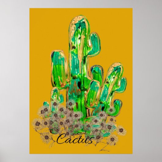 Cactus Digital Art Poster (Voorkant)