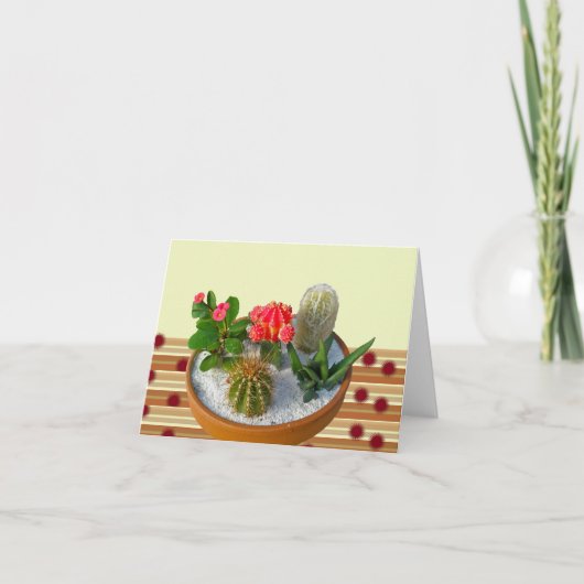 Cactus Dish Garden Note Kaart (Voorkant)