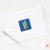 Cactus Doodle Cartoon Funny Green Vierkante Sticker (Envelop)