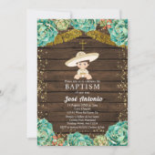 Cactus doop uitnodiging voor jongen (Voorkant)