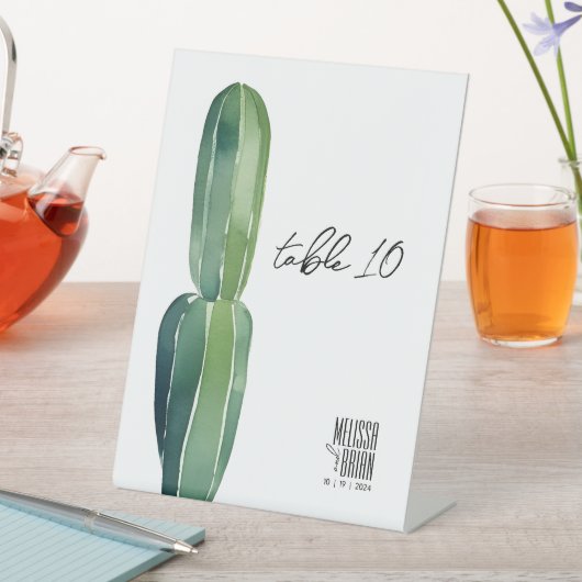 Cactus Droom · Modern Desert Chique · Botanische B Reclamebord Met Voetstuk (Insitu)