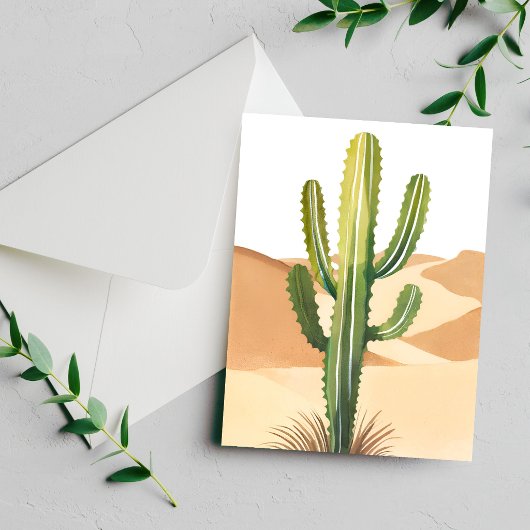Cactus du désert | Carte de cactus verts à l'aquar