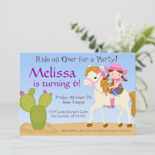 Cactus du désert, Invitation de fête d'anniversair (Debout devant)