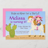 Cactus du désert, Invitation de fête d'anniversair (Devant / Derrière)