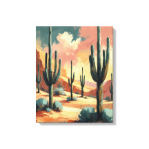 Cactus du désert sous la lumière du soleil – Toile