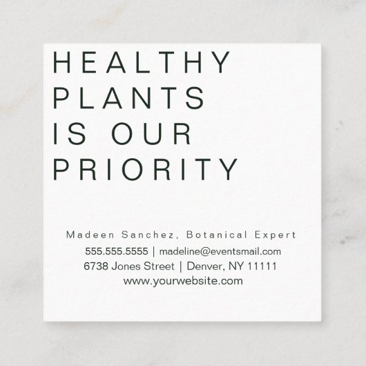 Cactus Dune Illustrated Garden Plant Sitter Botany Vierkante Visitekaartje (Achterkant)