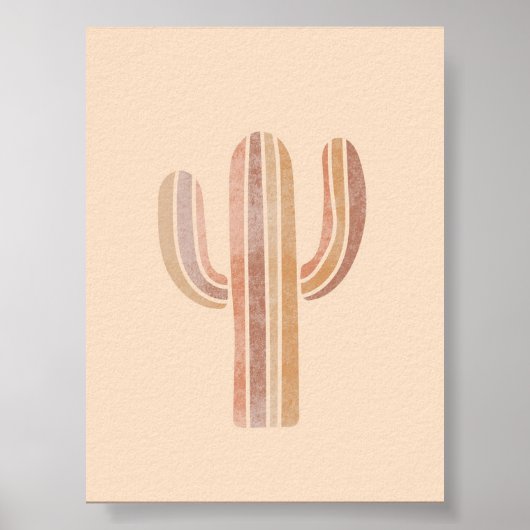 Cactus Eenvoudige Boho Tekeningen Boho Chique Esth Poster (Voorkant)