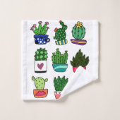 Cactus élégant moderne dans un ensemble de (Gant de toilette)