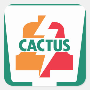 Cactus Eleven Bell 1 ontworpen door Robitussin Vierkante Sticker