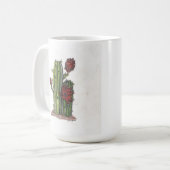 Cactus en fleur avec fleurs rouges 1 Mug café (Devant gauche)