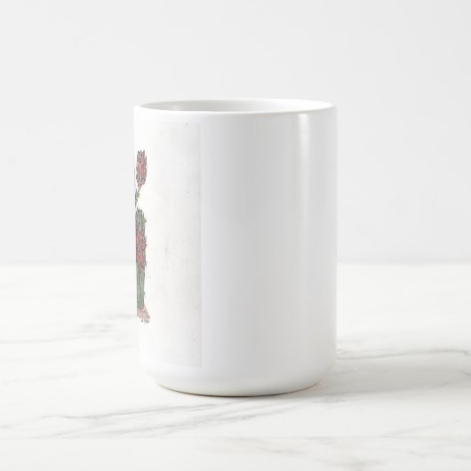 Cactus en fleur avec fleurs rouges 1 Mug café (Centre)