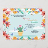 Cactus en fleur Graduation Invitation (Devant / Derrière)