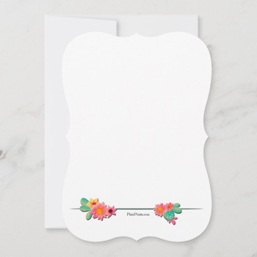 Cactus en fleurs Invitation de fête d'anniversaire (Dos)