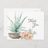 Cactus en Flower Cacti Bedankt Briefkaart (Voorkant / Achterkant)