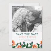 Cactus en Flowers Sla de datum op Save The Date (Voorkant)