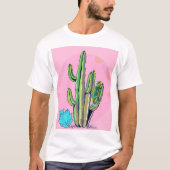 Cactus en hagedis T-shirt: woestijnschoonheid in r T-shirt (Voorkant)