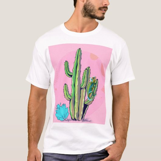 Cactus en hagedis T-shirt: woestijnschoonheid in r T-shirt (Voorkant)