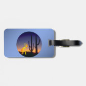 Cactus en Kokopelli Round Bagagelabel (Achterkant horizontaal)