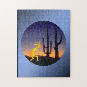 Cactus en Kokopelli Round Legpuzzel