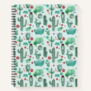 cactus en ladybug - lichtblauwe achtergrond notitieboek
