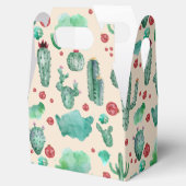 cactus en ladybug patroon - beige achtergrond bedankdoosjes (Geopend)