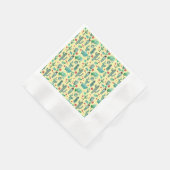 cactus en ladybug - patroon - gele achtergrond servet (Hoek)