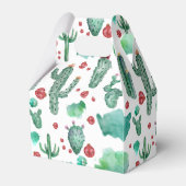 cactus en ladybug patroon - witte achtergrond bedankdoosjes (Achterkant)