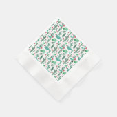 cactus en ladybug patroon - witte achtergrond servet (Hoek)