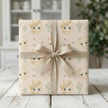 Cactus en Lama Baby Shower Cadeaupapier