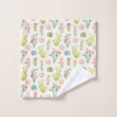 Cactus en pastel mou et motif succulent (Gant de toilette)