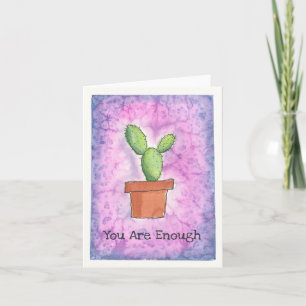 Cactus en Pot-Purple Carte Aquarelle