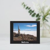 Cactus en Salar de Uyuni text briefkaart (Staand voorkant)