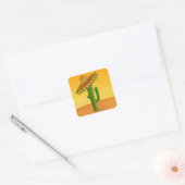 Cactus en Sombrero Vierkante Sticker (Envelop)