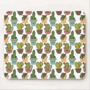 Cactus en successen binnenshuis in potten muismat