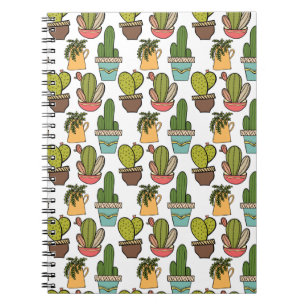 Cactus en successen binnenshuis in potten notitieboek