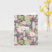 Cactus en Succulent Planten Dank u kaart (Gele Bloem)
