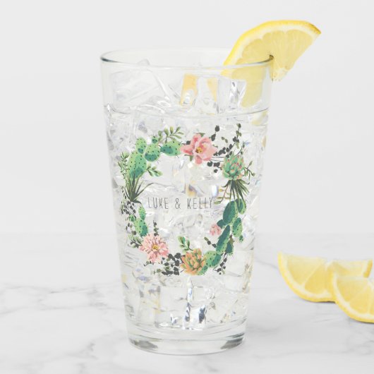 Cactus en Succulent Wedding Glas (Achterkant ijs)